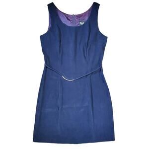 Vintage Be Smart Women Pencil Sheath Deep Blue Dress Size 9/10 Made in USA